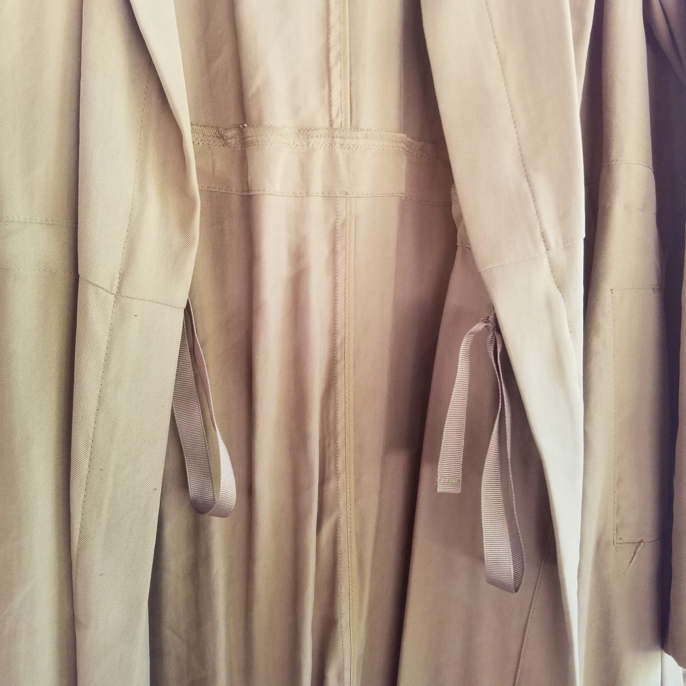 Lane Bryant Tan Trench Coat Tie Waist (Imperfection) | Transitional Trench Coat - Picture 4 of 10